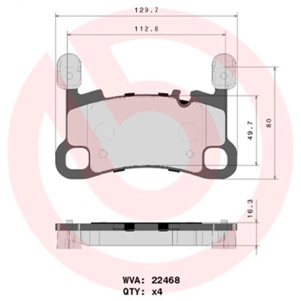 Тормозные колодки Brembo P 65 050 задние/ дисковые photo 3 Тормозные колодки Brembo P 65 050 задние/ дисковые photo 3