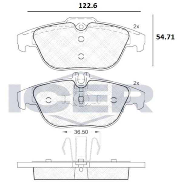Plăcuțe de frână Icer 181863 spate/ disk photo 2