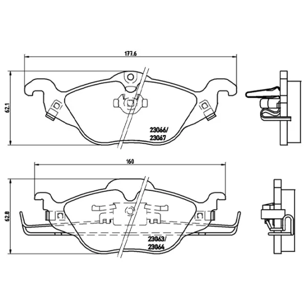 Тормозные колодки Brembo P 59 030 передние/ дисковые photo 4 Тормозные колодки Brembo P 59 030 передние/ дисковые photo 4