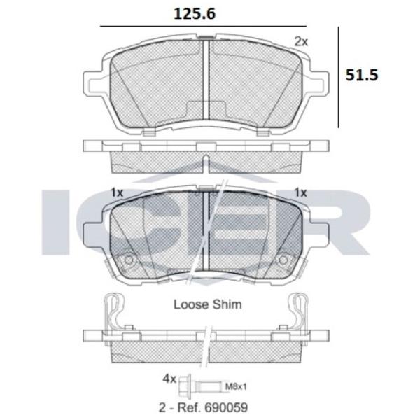 Plăcuțe de frână Icer 181881 față/ disk photo 2