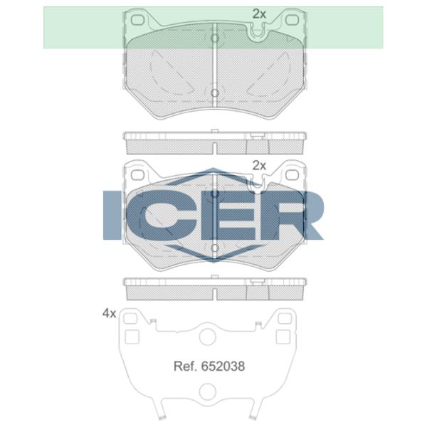 Plăcuțe de frână Icer 182380 față/ disk photo 2