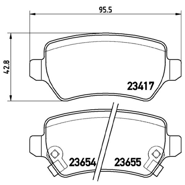 Тормозные колодки Brembo P 59 038 задние/ дисковые photo 4 Тормозные колодки Brembo P 59 038 задние/ дисковые photo 4