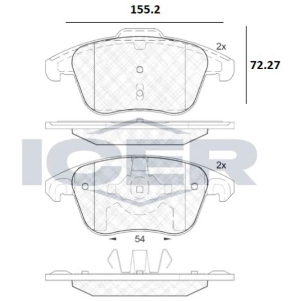 Тормозные колодки Icer 181866-200 передние/ дисковые photo 2