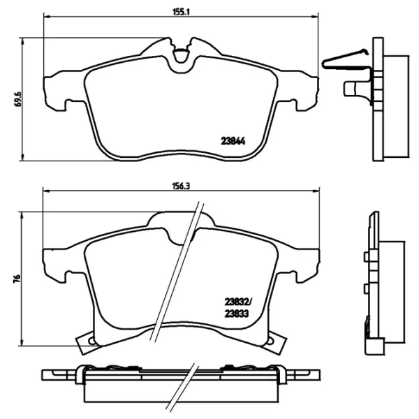 Тормозные колодки Brembo P 59 045 передние/ дисковые photo 4 Тормозные колодки Brembo P 59 045 передние/ дисковые photo 4