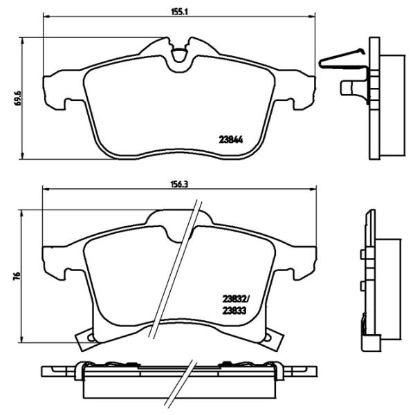 Тормозные колодки Brembo P 59 045 передние/ дисковые photo 4 Тормозные колодки Brembo P 59 045 передние/ дисковые photo 4