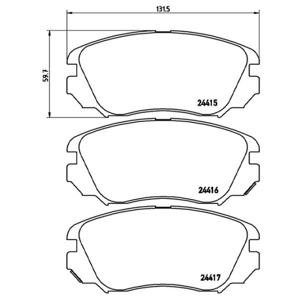 Тормозные колодки Brembo P 59 054 передние/ дисковые photo 4 Тормозные колодки Brembo P 59 054 передние/ дисковые photo 4