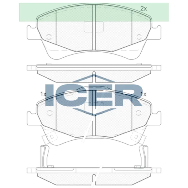 Тормозные колодки Icer 181892 передние/ дисковые photo 2 Тормозные колодки Icer 181892 передние/ дисковые photo 2