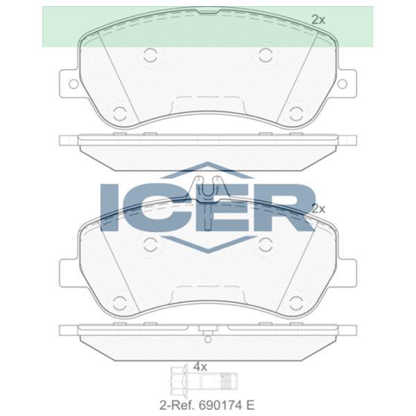 Тормозные колодки Icer 181917 передние/ дисковые photo 2