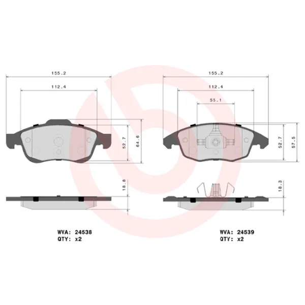 Тормозные колодки Brembo P 61 083 передние/ дисковые photo 4 Тормозные колодки Brembo P 61 083 передние/ дисковые photo 4
