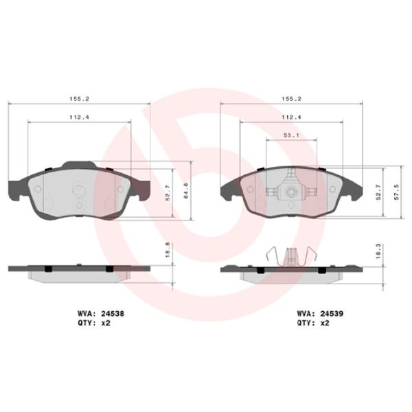 Тормозные колодки Brembo P 61 083 передние/ дисковые photo 4 Тормозные колодки Brembo P 61 083 передние/ дисковые photo 4