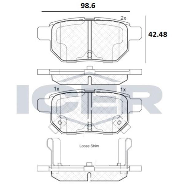 Тормозные колодки Icer 181899 задние/ дисковые photo 2