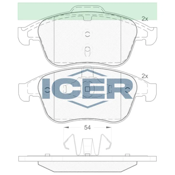 Тормозные колодки Icer 181918 передние/ дисковые photo 2 Тормозные колодки Icer 181918 передние/ дисковые photo 2