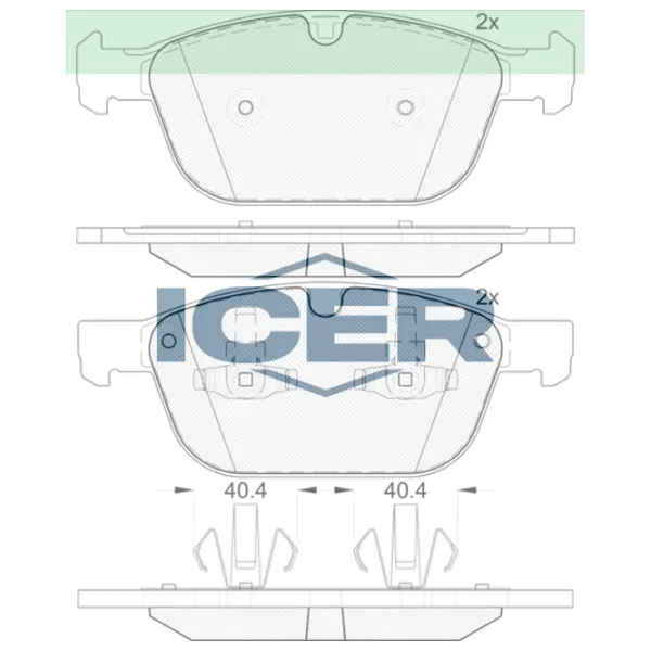 Plăcuțe de frână Icer 181920 față/ disk photo 2