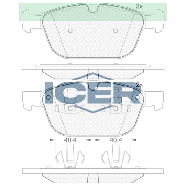 Plăcuțe de frână Icer 181920 față/ disk photo 2