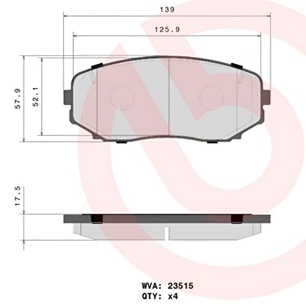 Тормозные колодки Brembo P 54 059 передние/ дисковые photo 4 Тормозные колодки Brembo P 54 059 передние/ дисковые photo 4