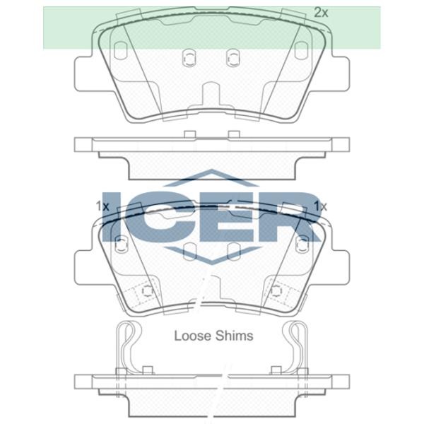 Тормозные колодки Icer 181976 задние/ дисковые photo 2 Тормозные колодки Icer 181976 задние/ дисковые photo 2
