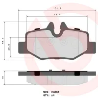 Plăcuțe de frână Brembo P 50 051 spate/ disk photo 4