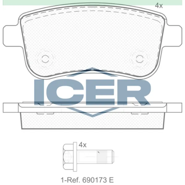 Plăcuțe de frână Icer 181904 spate/ disk photo 2