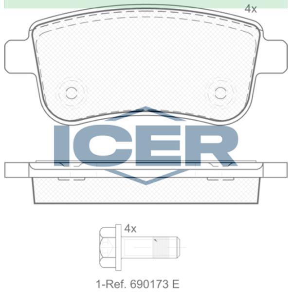 Plăcuțe de frână Icer 181904 spate/ disk photo 2