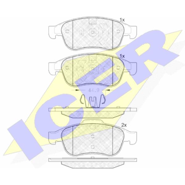 Plăcuțe de frână Icer 181915 față/ disk photo 2