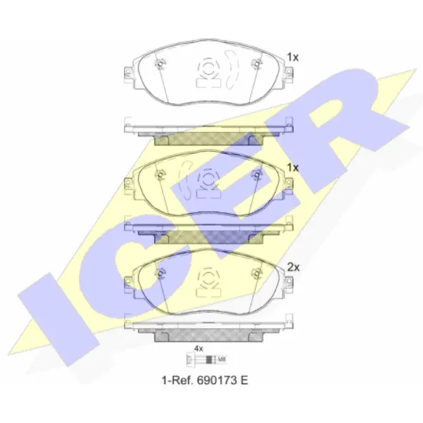 Тормозные колодки Icer 182018 передние/ дисковые photo 2
