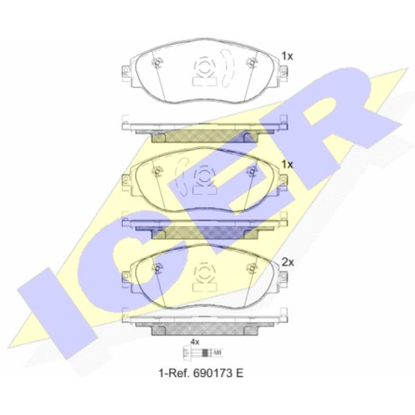 Тормозные колодки Icer 182018 передние/ дисковые photo 2