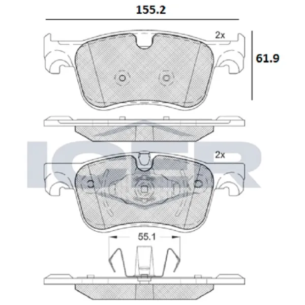Тормозные колодки Icer 182158 передние/ дисковые photo 2
