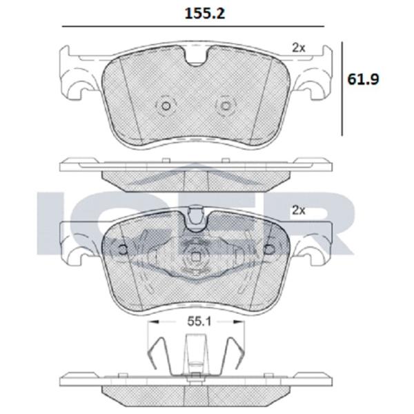 Тормозные колодки Icer 182158 передние/ дисковые photo 2