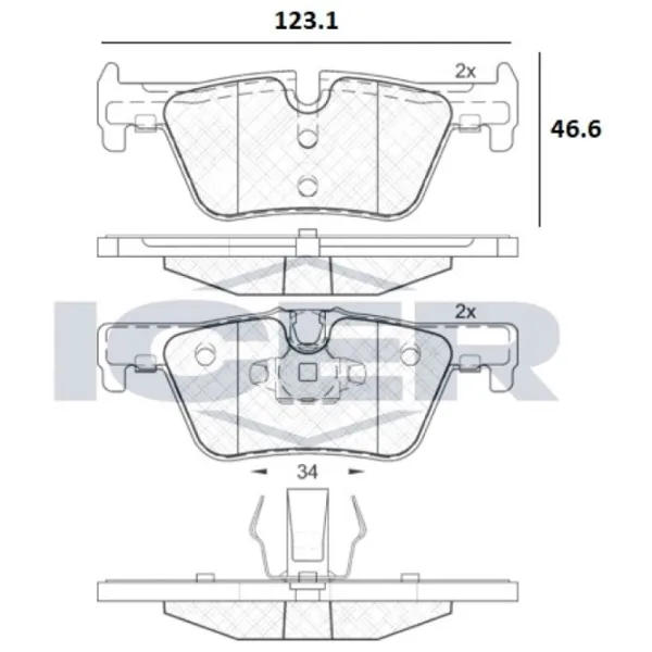 Plăcuțe de frână Icer 182049 spate/ disk photo 2