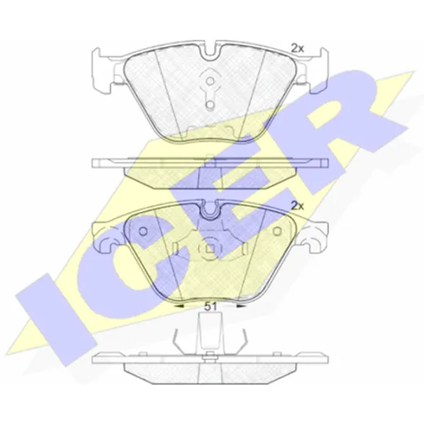 Тормозные колодки Icer 181998 передние/ дисковые photo 2 Тормозные колодки Icer 181998 передние/ дисковые photo 2
