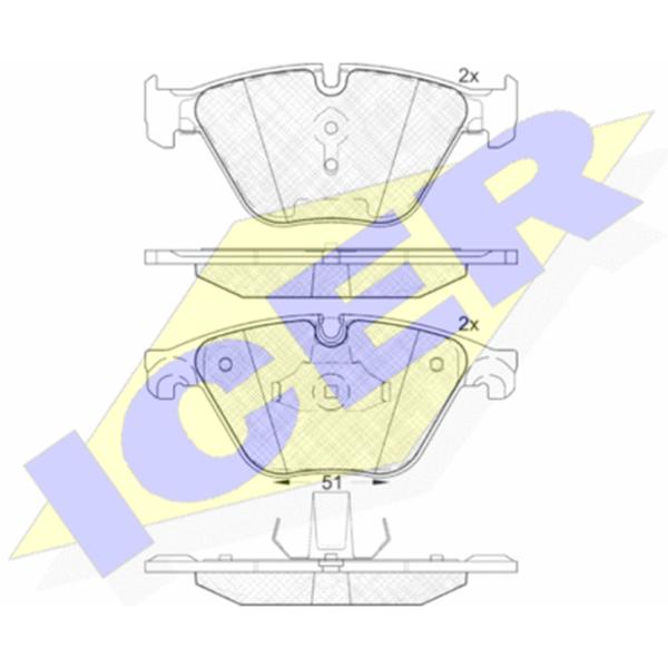 Тормозные колодки Icer 181998 передние/ дисковые photo 2 Тормозные колодки Icer 181998 передние/ дисковые photo 2