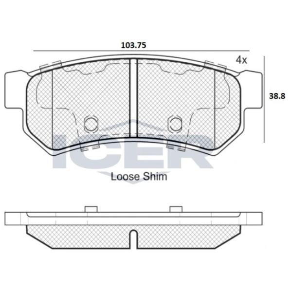 Тормозные колодки Icer 182058 задние/ дисковые photo 2