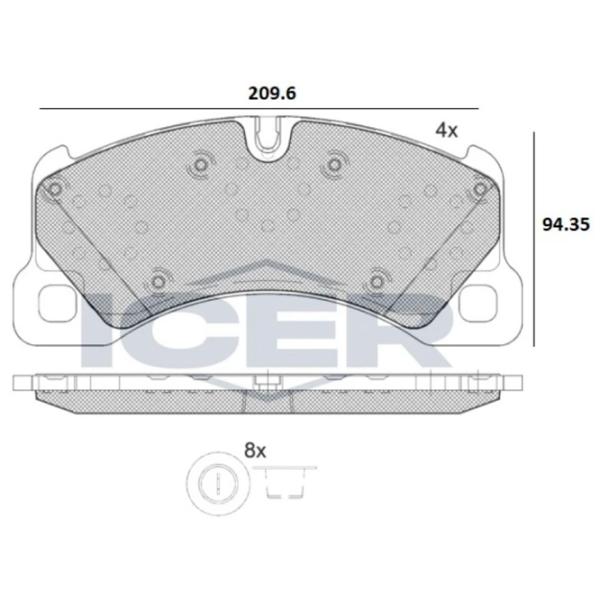 Тормозные колодки Icer 181921 передние/ дисковые photo 2