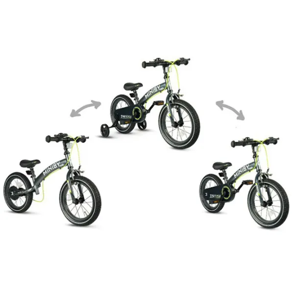 Bicicletă fără pedale Qplay Miniby 14" Metal/ Gray Black photo 2