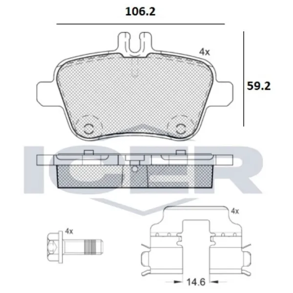 Тормозные колодки Icer 182039 задние/ дисковые photo 2