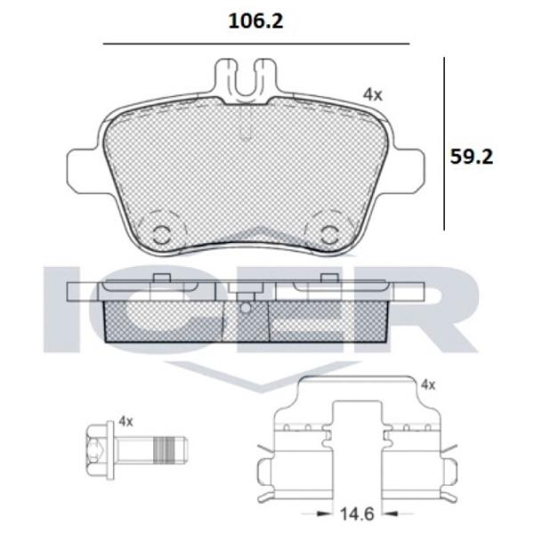 Тормозные колодки Icer 182039 задние/ дисковые photo 2