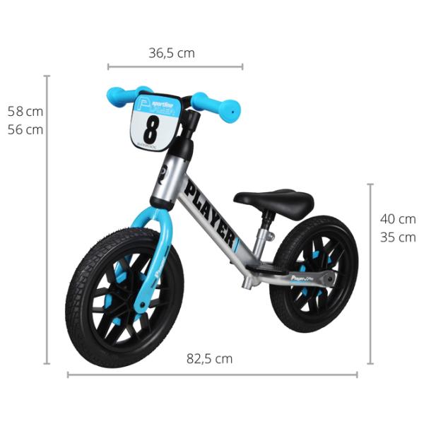 Bicicletă fără pedale Qplay Player 12" Oțel/ Blue Silver photo 5