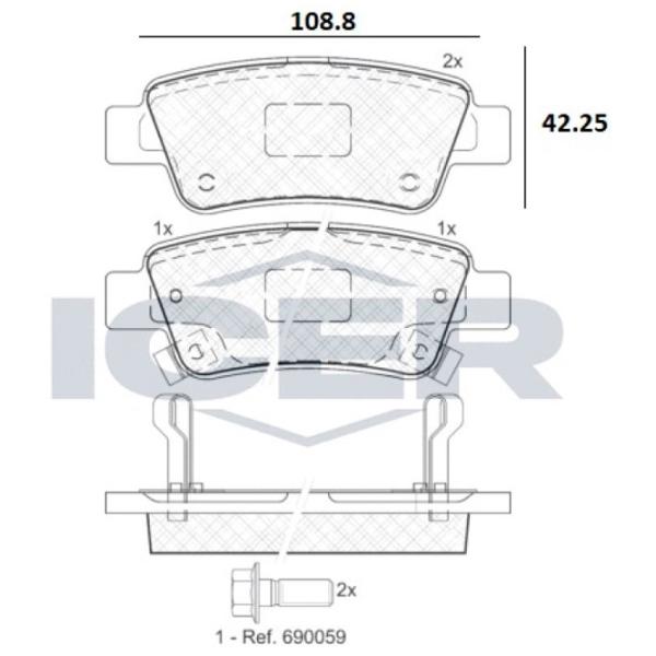 Тормозные колодки Icer 181888 задние/ дисковые photo 2 Тормозные колодки Icer 181888 задние/ дисковые photo 2