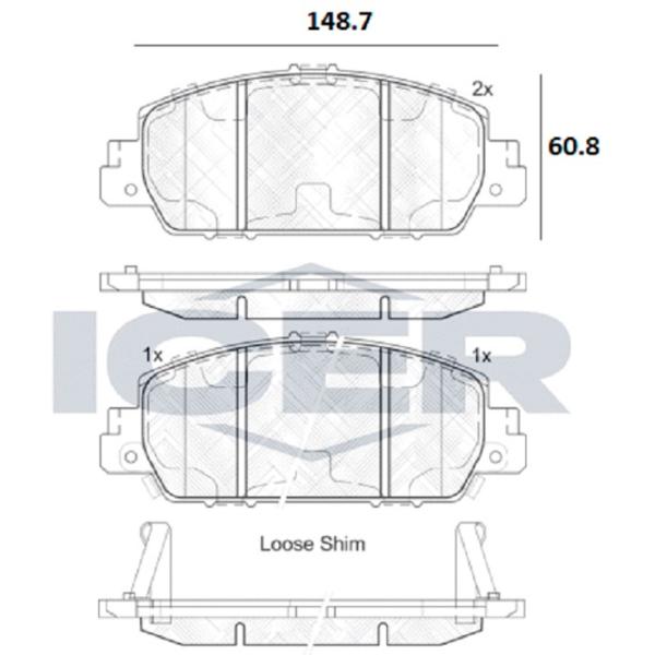 Тормозные колодки Icer 182153 передние/ дисковые photo 2 Тормозные колодки Icer 182153 передние/ дисковые photo 2