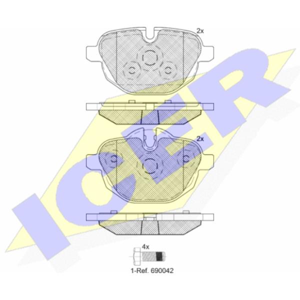 Тормозные колодки Icer 182004 задние/ дисковые photo 2 Тормозные колодки Icer 182004 задние/ дисковые photo 2