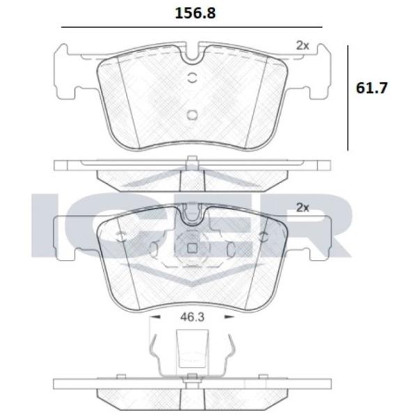 Plăcuțe de frână Icer 182048 față/ disk photo 2