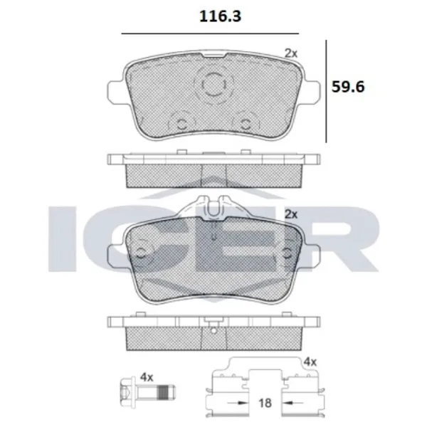 Тормозные колодки Icer 182072-067 задние/ дисковые photo 2