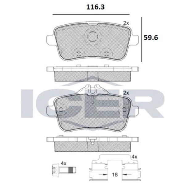 Тормозные колодки Icer 182072-067 задние/ дисковые photo 2