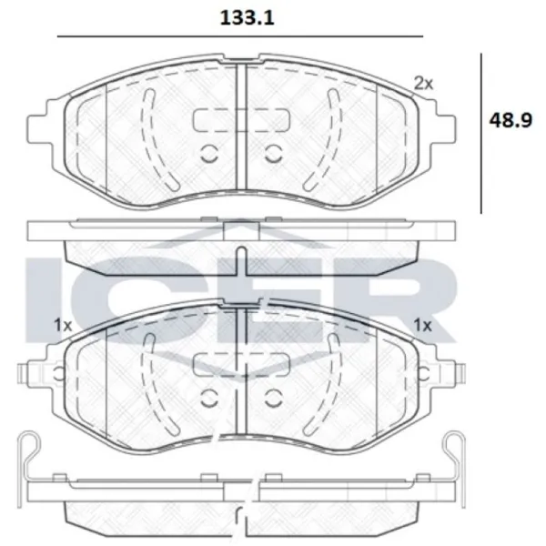 Plăcuțe de frână Icer 182040 față/ disk photo 2