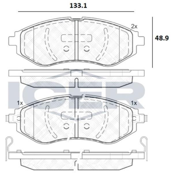 Plăcuțe de frână Icer 182040 față/ disk photo 2
