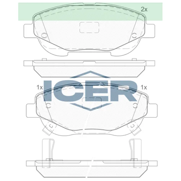 Plăcuțe de frână Icer 182022 față/ disk photo 2 Plăcuțe de frână Icer 182022 față/ disk photo 2