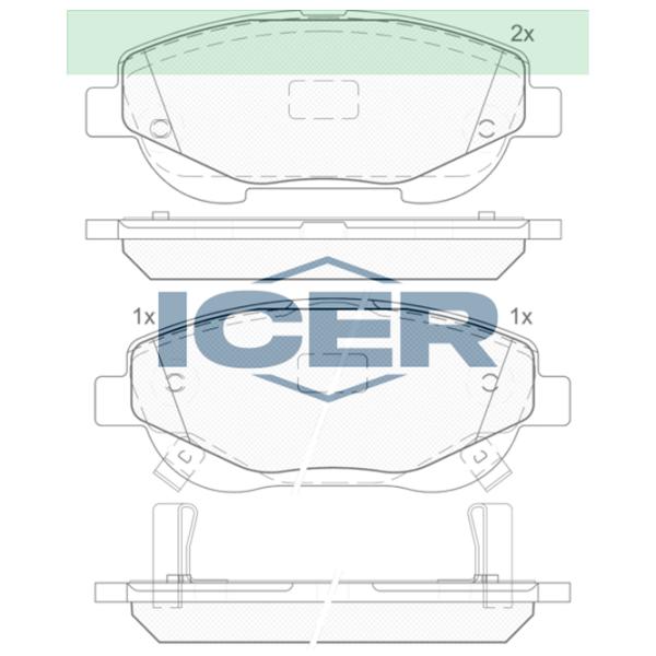 Plăcuțe de frână Icer 182022 față/ disk photo 2 Plăcuțe de frână Icer 182022 față/ disk photo 2