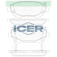 Plăcuțe de frână Icer 182022 față/ disk photo 2