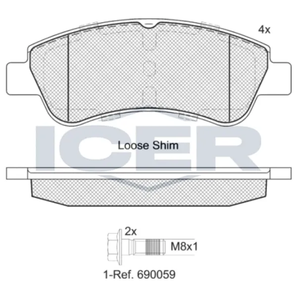 Plăcuțe de frână Icer 181388-402 față/ disk photo 2