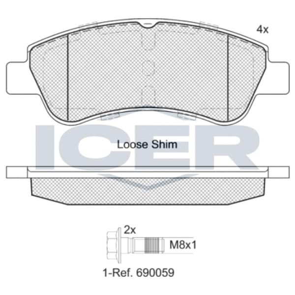 Plăcuțe de frână Icer 181388-402 față/ disk photo 2
